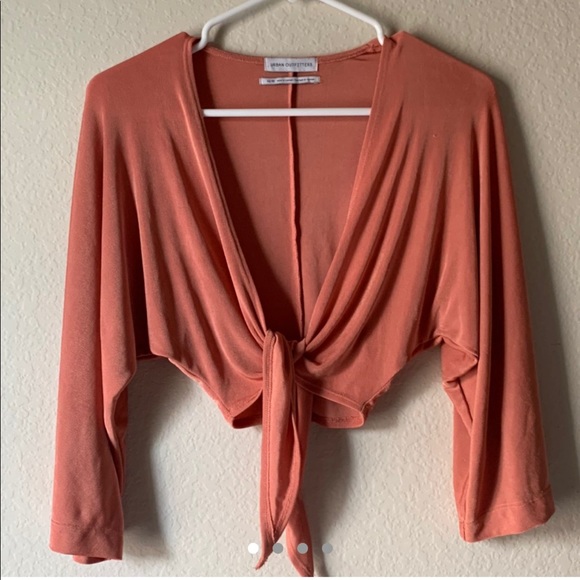 Urban Outfitters Coral Tie Front top - Picture 1 of 3